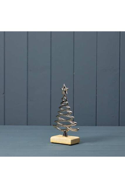 KDMD Silver Rustic Tree on Wooden Base - image 1