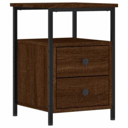 Berkfield Home Bedside Cabinets 2 pcs Brown Oak 34x35.5x50 cm Engineered Wood - thumbnail 5