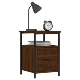 Berkfield Home Bedside Cabinets 2 pcs Brown Oak 34x35.5x50 cm Engineered Wood - thumbnail 3