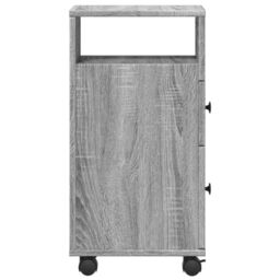 Berkfield Home Narrow Bathroom Cabinet with Wheels Grey Sonoma Engineered Wood - thumbnail 5
