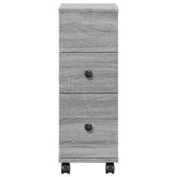 Berkfield Home Narrow Bathroom Cabinet with Wheels Grey Sonoma Engineered Wood - thumbnail 4