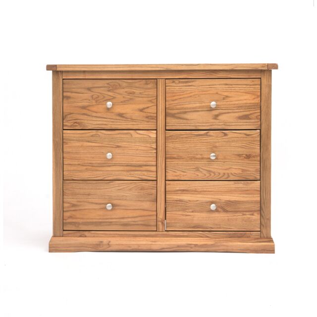 Cabinet Bits Salerno 6 Drawer Chest of Drawers Chrome Knob in Natural - image 1
