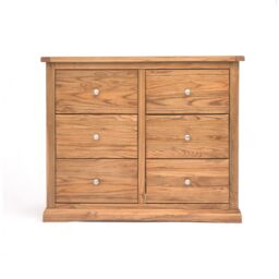 Cabinet Bits Salerno 6 Drawer Chest of Drawers Chrome Knob in Natural - thumbnail 1