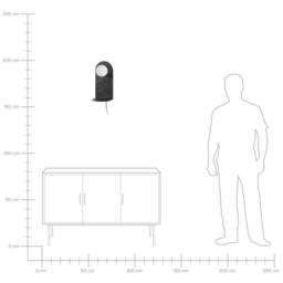 Wyld and Coco Wall Lamp - Dark Graphite Steel Glass Shade Integrated On/Off Switch in Grey - thumbnail 7