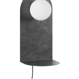 Wyld and Coco Wall Lamp - Dark Graphite Steel Glass Shade Integrated On/Off Switch in Grey - thumbnail 2