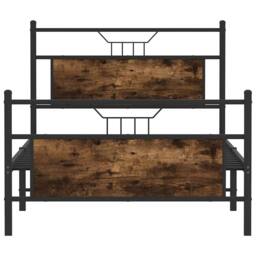 Berkfield Home Durable Bed Frame without Mattress Smoked Oak 100x190 cm Engineer in Brown - thumbnail 6