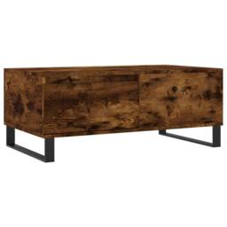 Berkfield Home Coffee Table Smoked Oak 90x50x36.5 cm Engineered Wood in Brown - thumbnail 1