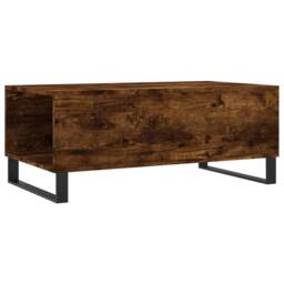 Berkfield Home Coffee Table Smoked Oak 90x50x36.5 cm Engineered Wood in Brown - thumbnail 8