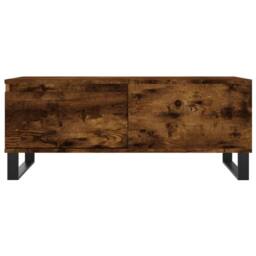 Berkfield Home Coffee Table Smoked Oak 90x50x36.5 cm Engineered Wood in Brown - thumbnail 5