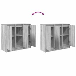 Berkfield Home Sideboard Grey Sonoma 85x34x76 cm Engineered Wood - Size: 85 x 34 x 76 cm - thumbnail 9