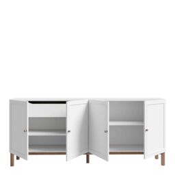 Furniture To Go Wensley 4 Door 1 Drawer Sideboard in Light Grey & Oak - thumbnail 4