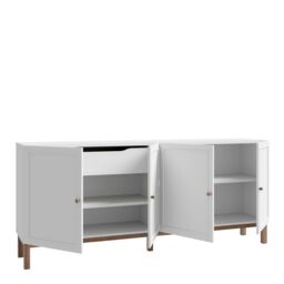 Furniture To Go Wensley 4 Door 1 Drawer Sideboard in Light Grey & Oak - thumbnail 3