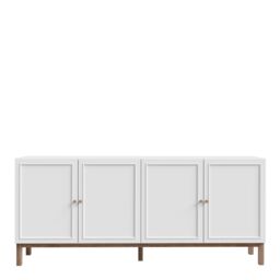 Furniture To Go Wensley 4 Door 1 Drawer Sideboard in Light Grey & Oak - thumbnail 2