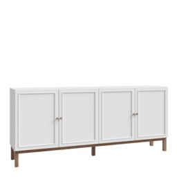 Furniture To Go Wensley 4 Door 1 Drawer Sideboard in Light Grey & Oak - thumbnail 1
