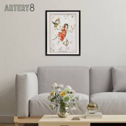 "Artery8 Vintage Andromeda Constellation Illustration Hall Framed Canvas Art in White - Size: W12"" x H16""" - thumbnail 3