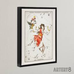 "Artery8 Vintage Andromeda Constellation Illustration Hall Framed Canvas Art in White - Size: W12"" x H16""" - thumbnail 2