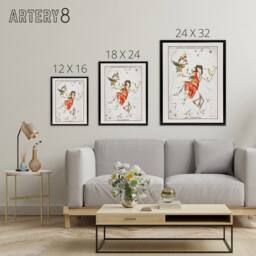 "Artery8 Vintage Andromeda Constellation Illustration Hall Framed Canvas Art in White - Size: W12"" x H16""" - thumbnail 4