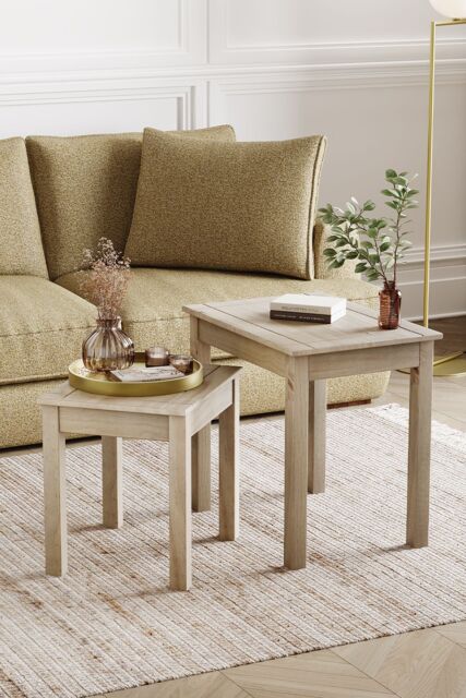 Home Discount Vida Designs Panama Nest Of Tables Set of 2 Storage Living Room Furniture in Brown - image 1