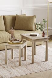 Home Discount Vida Designs Panama Nest Of Tables Set of 2 Storage Living Room Furniture in Brown