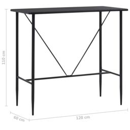 Berkfield Home Bar Table Black 120x60x110 cm MDF - Size: 120 x 60 x 110 cm - thumbnail 6