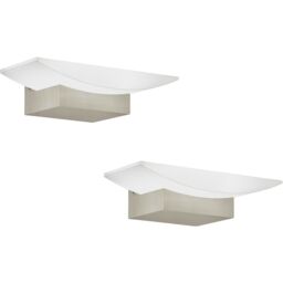 Loops 2 PACK Wall Light Colour Satin Nickel Shade Satined Plastic LED 1x5.6W Included in Metallics - thumbnail 1