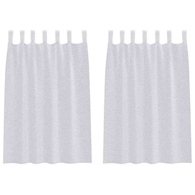 Berkfield Home Curtains with Curtains 2 pcs Light gray 140 x 140 cm Polyester in Light Grey - image 1