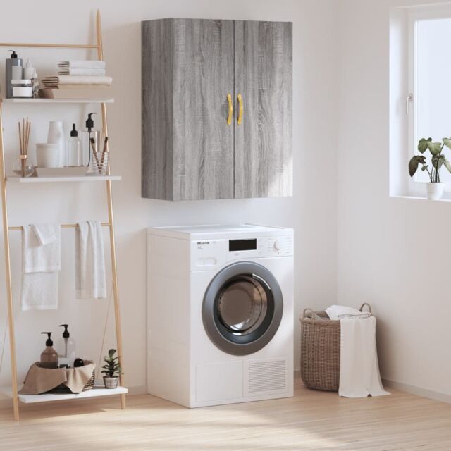 Berkfield Home Wall Mounted Cabinet Grey Sonoma 69.5x34x90 cm - image 1