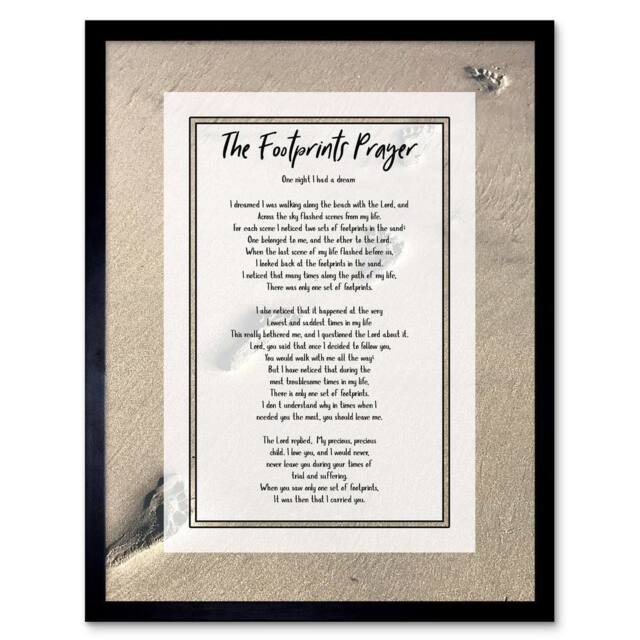 "Artery8 God Jesus Footprints In The Sand Poem Motivation 12x16"" Framed Art in Beige - Size: W12"" x H16""" - image 1