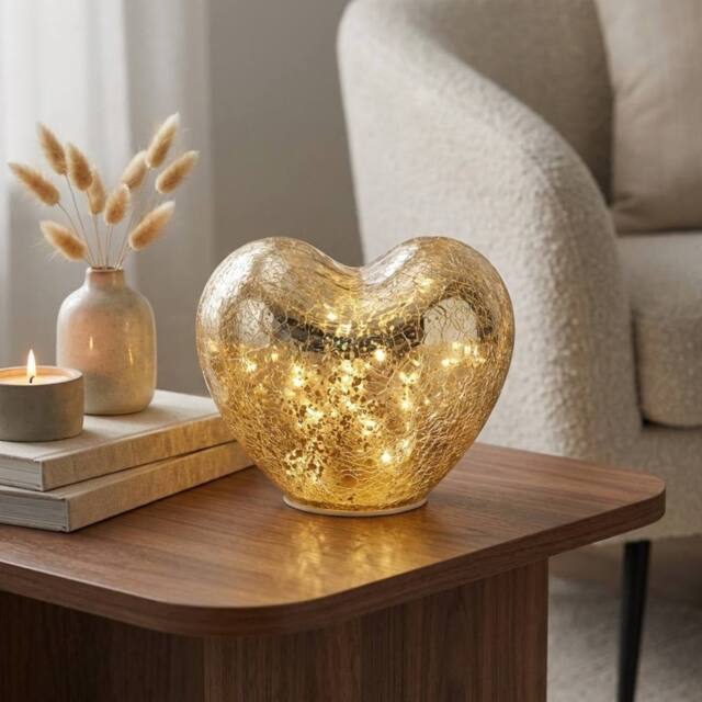 Garden Greatness Relica Gold Light Up Heart Ornament - Size: 1 Pack - image 1