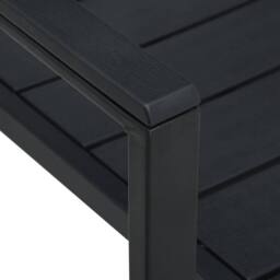 Berkfield Home Garden Chairs 4 pcs Black HDPE Wood Look - thumbnail 7