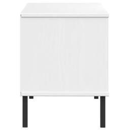 Berkfield Home Shoe Rack with Metal Legs White 106x35x45 cm Solid Wood OSLO - Size: 106 x 35 x 45 cm - thumbnail 5