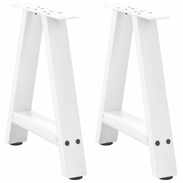 Berkfield Home Coffee Table Legs A-Shaped 2 pcs White¬†50x(42-43) cm Steel in White - image 1