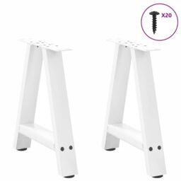 Berkfield Home Coffee Table Legs A-Shaped 2 pcs White¬†50x(42-43) cm Steel in White - thumbnail 3