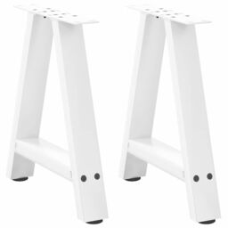 Berkfield Home Coffee Table Legs A-Shaped 2 pcs White¬†50x(42-43) cm Steel in White - thumbnail 1