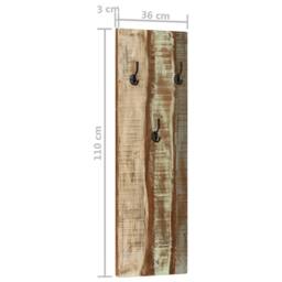 Berkfield Home Wall-mounted Coat Racks 2 pcs 36x3x110 cm Solid Reclaimed Wood - Size: 36 x 3 x 110 cm - thumbnail 8