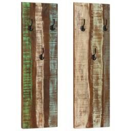 Berkfield Home Wall-mounted Coat Racks 2 pcs 36x3x110 cm Solid Reclaimed Wood - Size: 36 x 3 x 110 cm - thumbnail 2