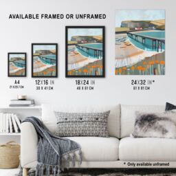 "Artery8 Abstract Painting Hunt Cliff Saltburn Yorkshire Wall Art Print - Size: W18"" x H24""" - thumbnail 3