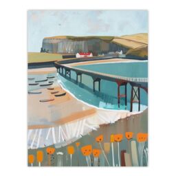 "Artery8 Abstract Painting Hunt Cliff Saltburn Yorkshire Wall Art Print - Size: W18"" x H24""" - thumbnail 1