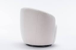 STILVORA Ivory Swivel Accent Armchair with Ergonomic Backrest - thumbnail 9
