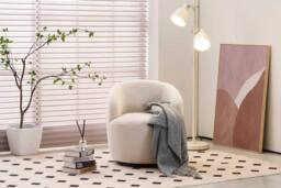 STILVORA Ivory Swivel Accent Armchair with Ergonomic Backrest - thumbnail 6