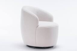 STILVORA Ivory Swivel Accent Armchair with Ergonomic Backrest - thumbnail 8
