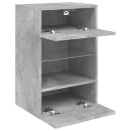 Berkfield Home TV Wall Cabinet with LED Lights Concrete Grey 40x30x60.5 cm - thumbnail 8