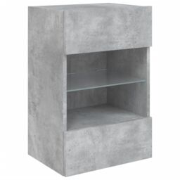 Berkfield Home TV Wall Cabinet with LED Lights Concrete Grey 40x30x60.5 cm - thumbnail 3