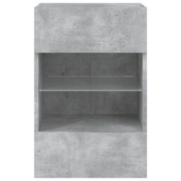 Berkfield Home TV Wall Cabinet with LED Lights Concrete Grey 40x30x60.5 cm - thumbnail 9