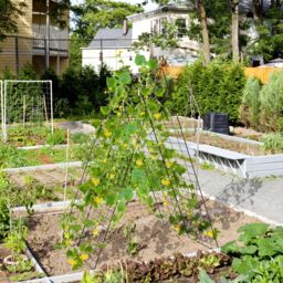Costway 2-Piece Green Cucumber Garden Trellis A-Frame Grow Support for Climbing Plant in Black - thumbnail 3