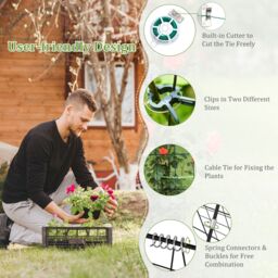Costway 2-Piece Green Cucumber Garden Trellis A-Frame Grow Support for Climbing Plant in Black - thumbnail 6