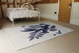 Benjamin Tate Design Prints Of Navy Autumn Leaves Rug in Natural - Size: Large - thumbnail 3