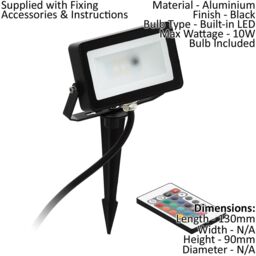 Loops IP44 Outdoor Recessed Ground Light Black Aluminium 10W Built in LED - thumbnail 2