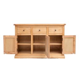 Cabinet Bits Lucca Waxed 3 Drawer 3 Door Sideboard Brass Knob in Light Brown - thumbnail 4