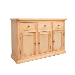 Cabinet Bits Lucca Waxed 3 Drawer 3 Door Sideboard Brass Knob in Light Brown - thumbnail 2